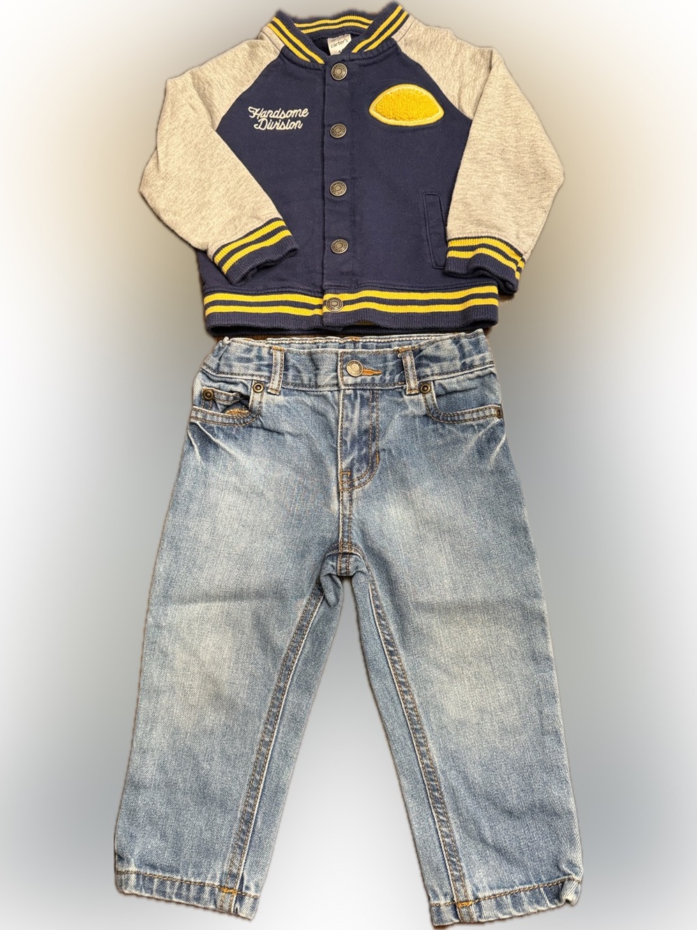Carter's 18M Toddler Boy Varsity Jacket & Jeans Matching Outfit Set